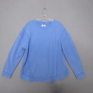 Sunnyside by Sundry Top Women XL Blue Waffle Knit Thermal Lounge‎ Travel Comfort